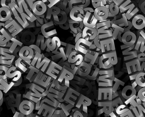 Fotomontage: Schriftzug Customer