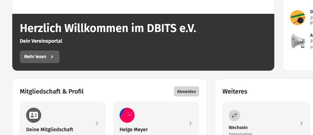 Mitgliederbereich Mitgliederbereich